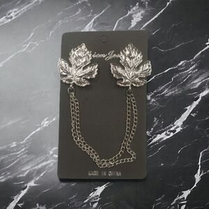 MEN'S EJ SAMUELS FASHION SILVER LEAF LAPEL CHAIN. UNISEX.